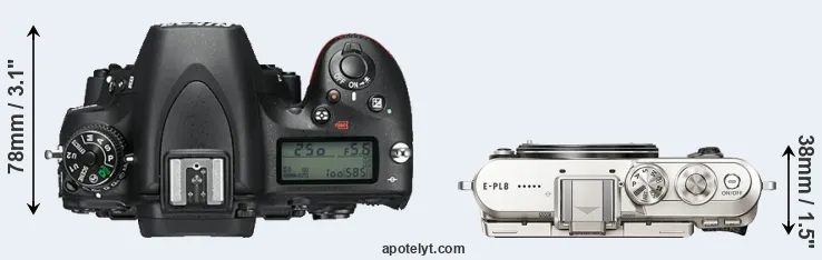 Compare D750 versus E-PL8 top