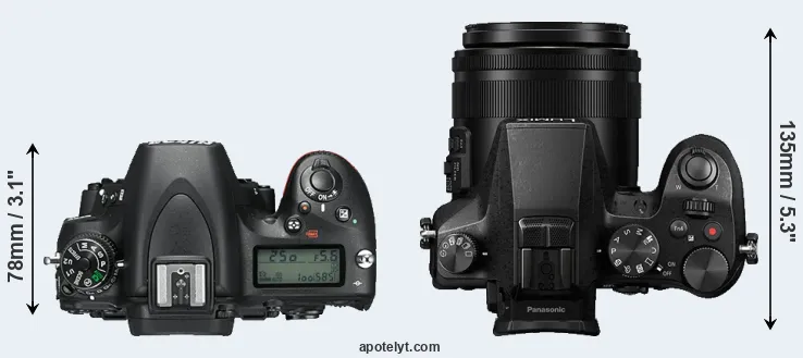 Compare D750 versus FZ2000 top