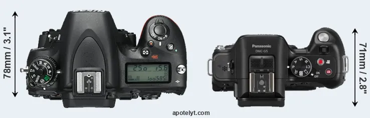 Compare D750 versus G5 top