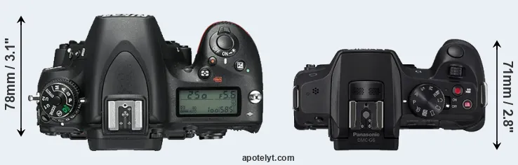 Compare D750 versus G6 top