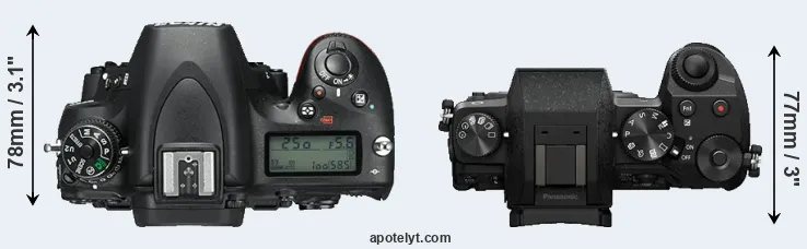 Compare D750 versus G7 top