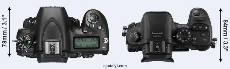 Compare D750 versus GH4 top