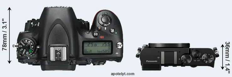 Compare D750 versus GM5 top