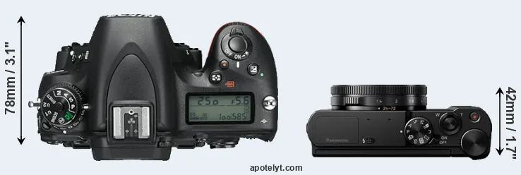 Compare D750 versus LX15 top