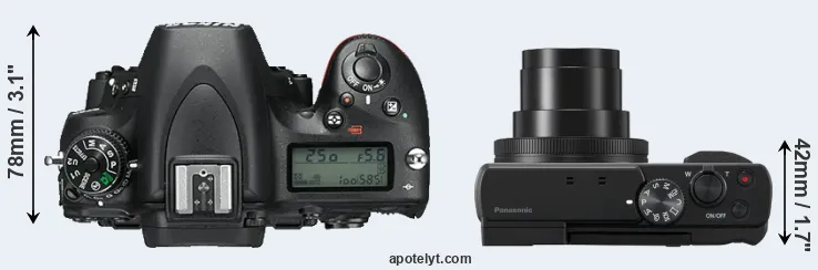 Compare D750 versus TZ95 top