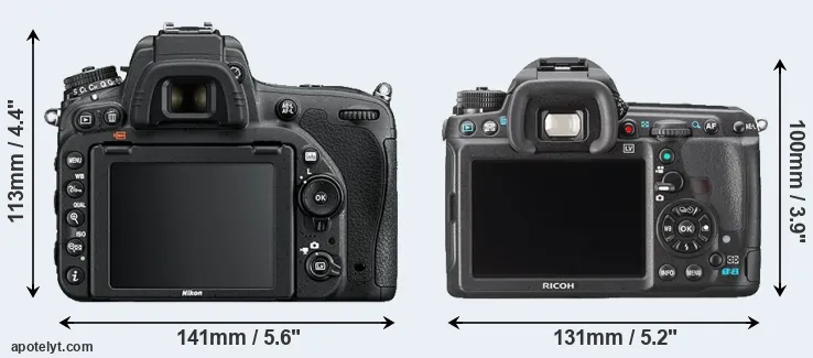 Comparison D750 or K-3 rear