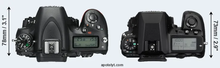 Compare D750 versus K-5 top