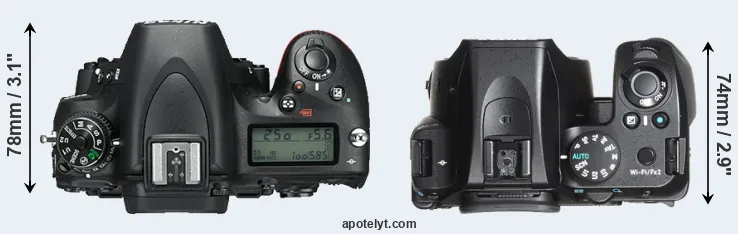 Compare D750 versus K-70 top
