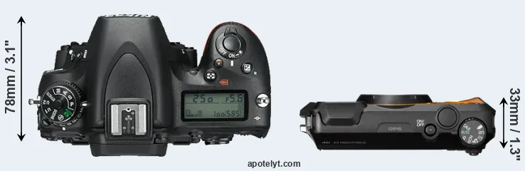 Compare D750 versus WG-6 top