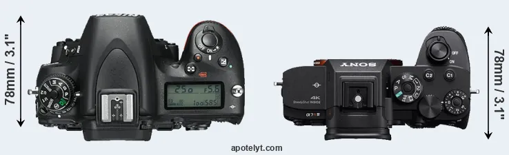 Compare D750 versus A7R IVA top