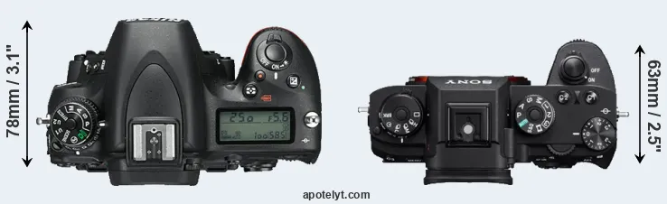 Compare D750 versus A9 top