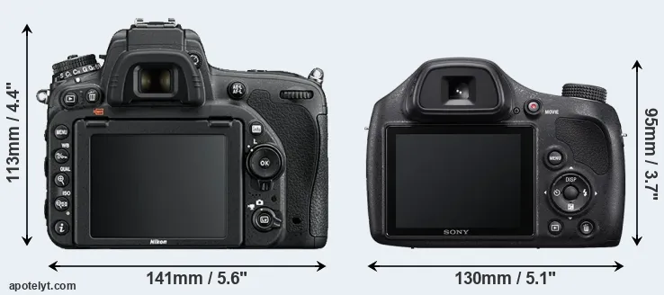 Comparison D750 or H400 rear