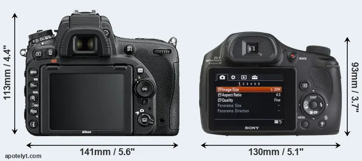 Comparison D750 or HX350 rear