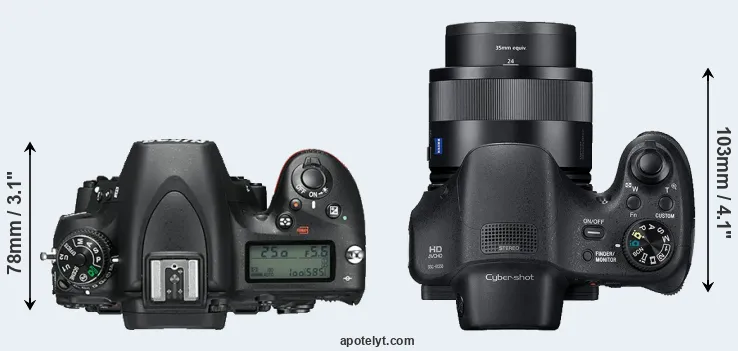 Compare D750 versus HX350 top