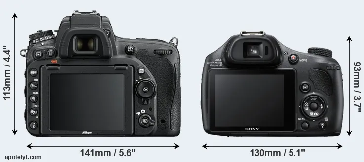 Comparison D750 or HX400V rear