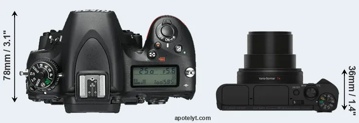Compare D750 versus HX80 top