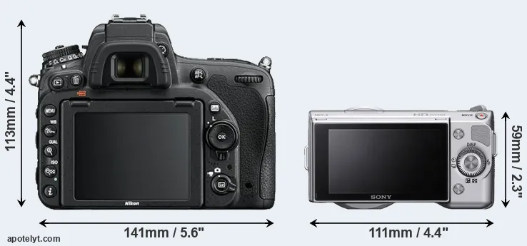 Comparison D750 or NEX-5 rear