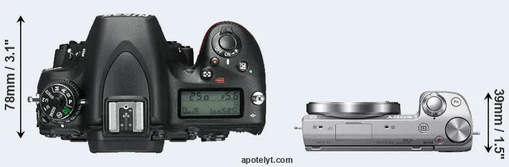 Compare D750 versus NEX-5T top