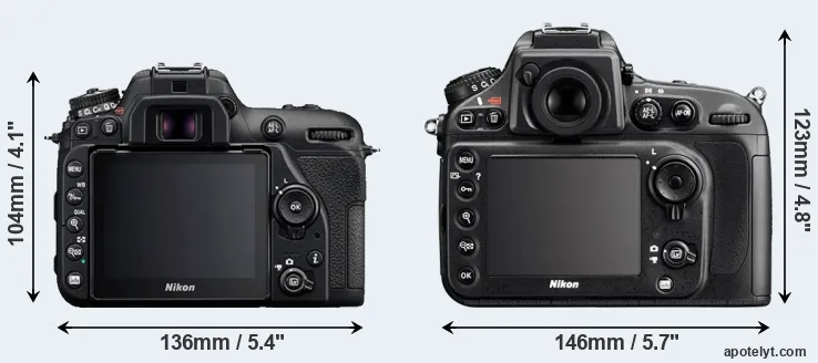 Comparison D7500 or D800E rear