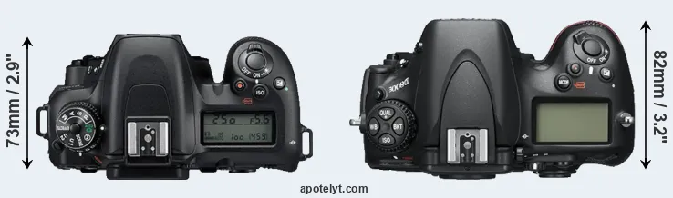 Compare D7500 versus D800E top