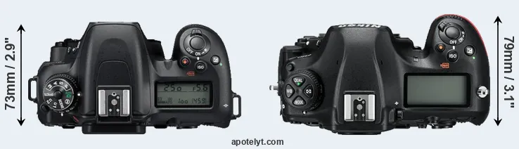 Compare D7500 versus D850 top