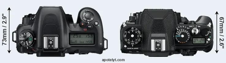 Compare D7500 versus Df top