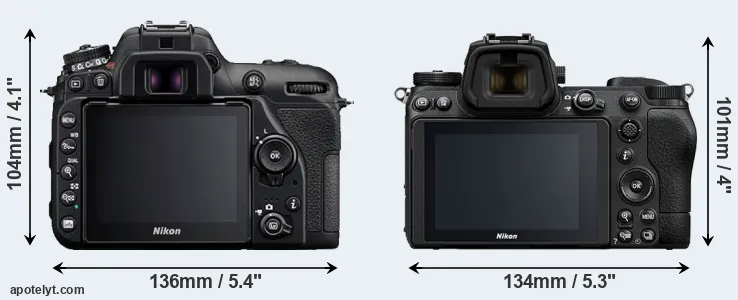Comparison D7500 or Z6 II rear