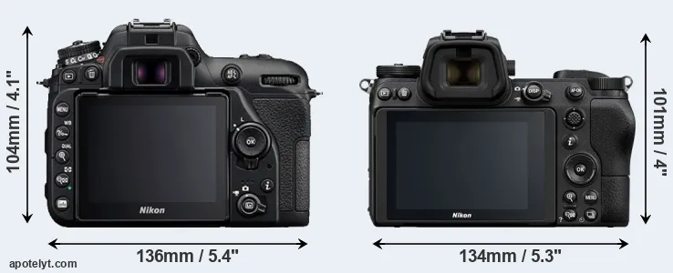 Comparison D7500 or Z6 rear