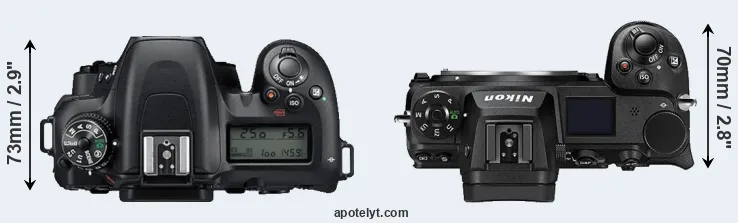 Compare D7500 versus Z7 II top
