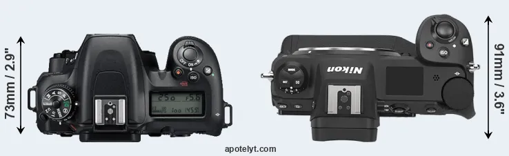 Compare D7500 versus Z9 top