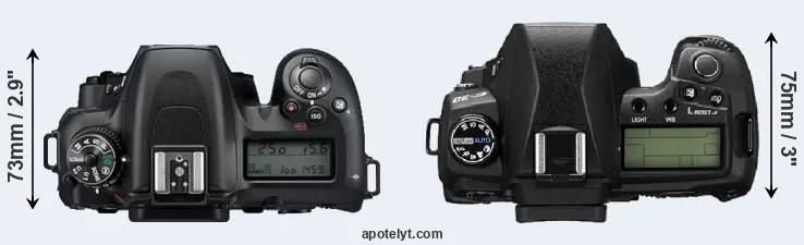 Compare D7500 versus E-30 top