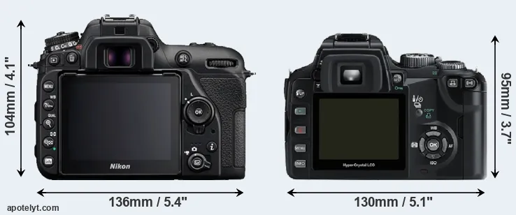 Comparison D7500 or E-500 rear