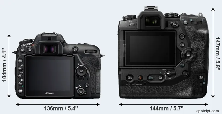 Comparison D7500 or E-M1X rear