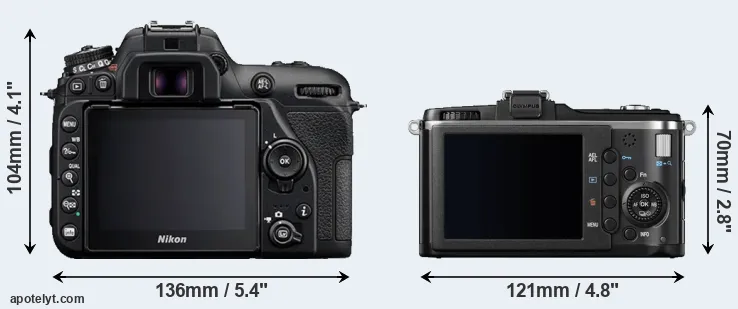 Comparison D7500 or E-P2 rear