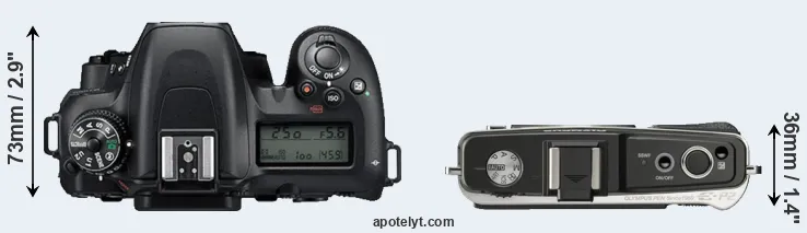 Compare D7500 versus E-P2 top