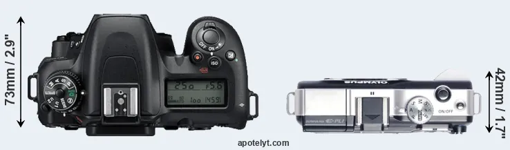 Compare D7500 versus E-PL1 top