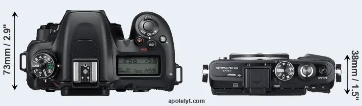 Compare D7500 versus E-PL7 top