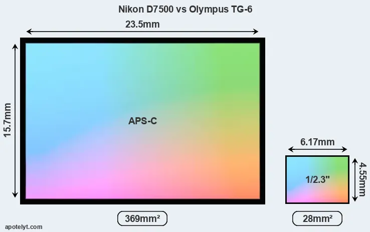 Nikon D7500 and Olympus TG-6 sensor measures