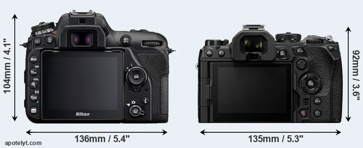 Comparison D7500 or OM-1 rear