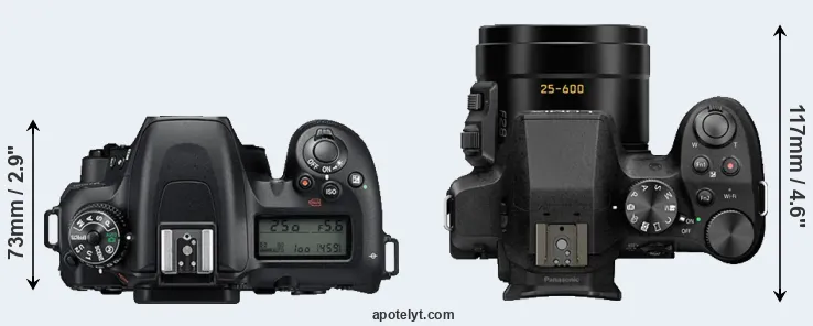 Compare D7500 versus FZ300 top