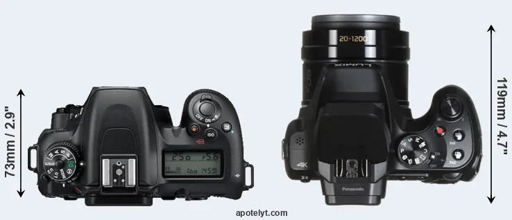 Compare D7500 versus FZ82 top