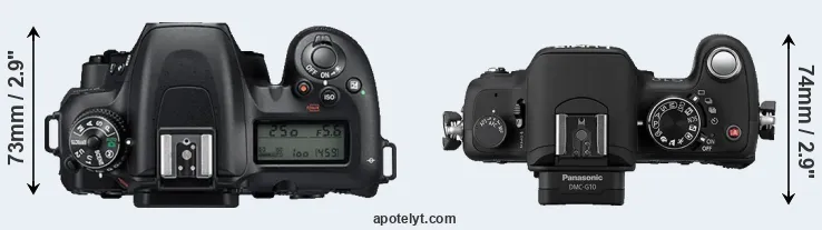 Compare D7500 versus G10 top