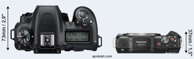 Compare D7500 versus GF5 top