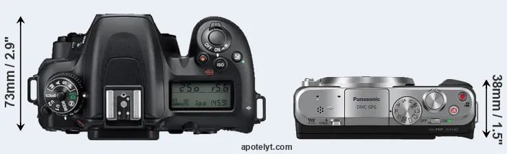 Compare D7500 versus GF6 top