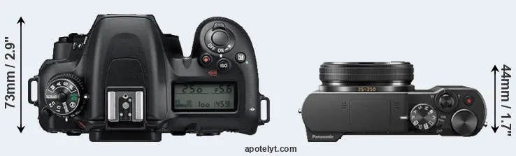 Compare D7500 versus TZ100 top
