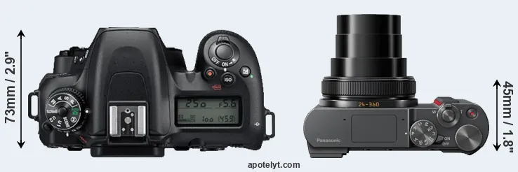 Compare D7500 versus TZ200 top
