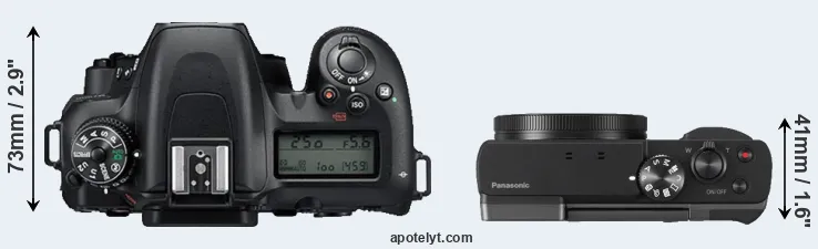 Compare D7500 versus TZ90 top