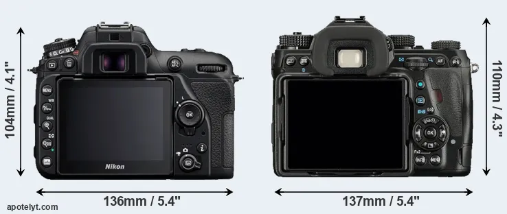 Comparison D7500 or K-1 rear