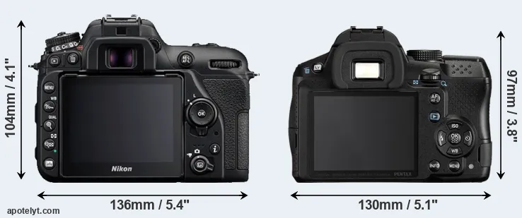 Comparison D7500 or K-30 rear