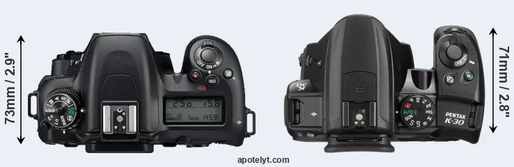 Compare D7500 versus K-30 top